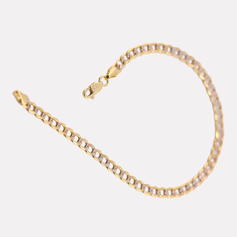 Pulso Eslabon Dimant. 14K 3.2g 21cm